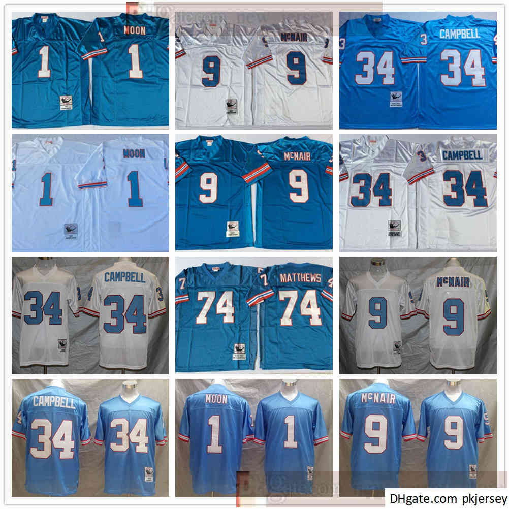 NCAA Football Retro Vintage 9 Steve McNair Jersey Sewn 34 Earl Campbell 1 Warren Moon 74 Bruce Matthews Jerseys Man Blue White, Black;red
NCAA Football Retro Vintage 9 Steve McNair Jersey Sewn 34 Earl Campbell 1 Warren Moon 74 Bruce Matthews Jerseys Man Blue White, Black;red