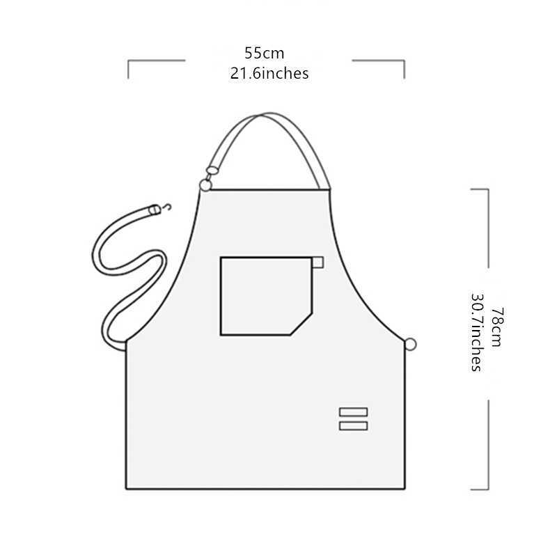 Washed Canvas Apron Barista Bartender Baker Chef Catering Uniform Florist Carpenter Tattoo Artist Painter Gardener Work Wear K91 210622