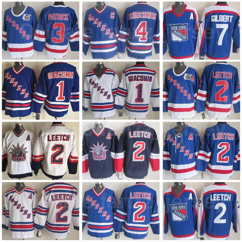New York Rangers Vintage Classic Hockey 2 Brian Leetch Jersey 75th Anniversary 1 Eddie Giacomin 3 James Patrick 4 Ron Greschner Rod Gilbert, 1 blue
New York Rangers Vintage Classic Hockey 2 Brian Leetch Jersey 75th Anniversary 1 Eddie Giacomin 3 James Patrick 4 Ron Greschner Rod Gilbert, 1 blue
