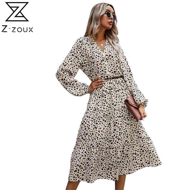 Women Dress V-neck Long Sleeve Printing Dresses Plus Size Vintage Sexy Flower Girl Fashion 210513