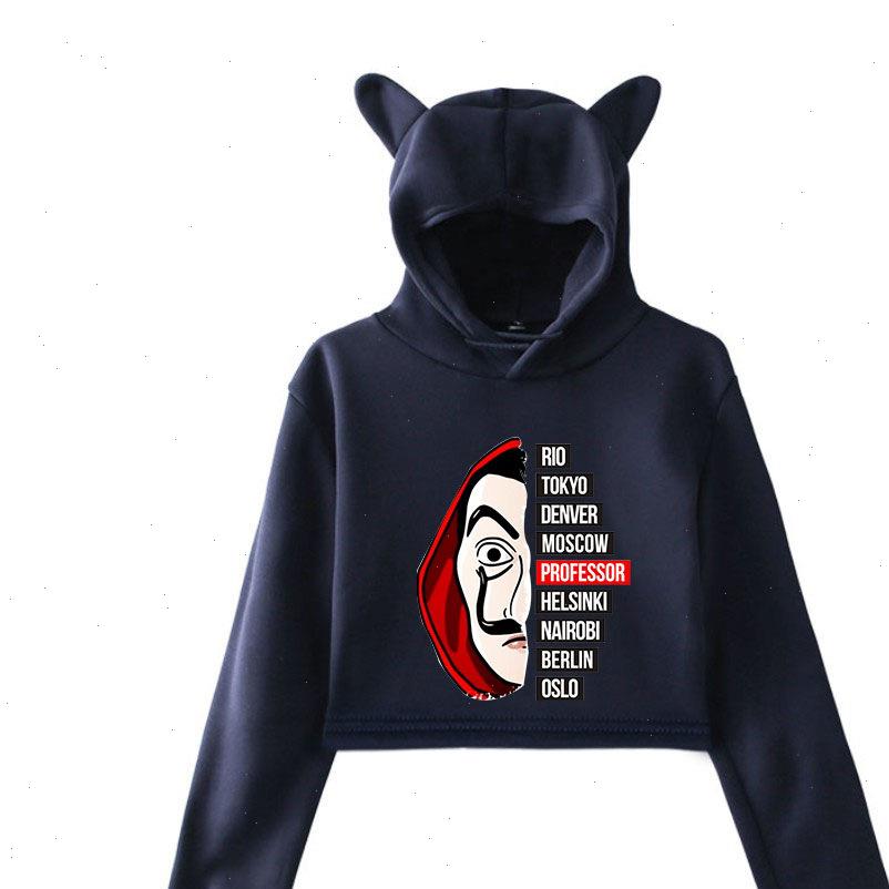 women hoodies movie salvador dali hoodie money heist the house of paper la casa de papel long sleeve jumper crop, Black 
women hoodies movie salvador dali hoodie money heist the house of paper la casa de papel long sleeve jumper crop, Black