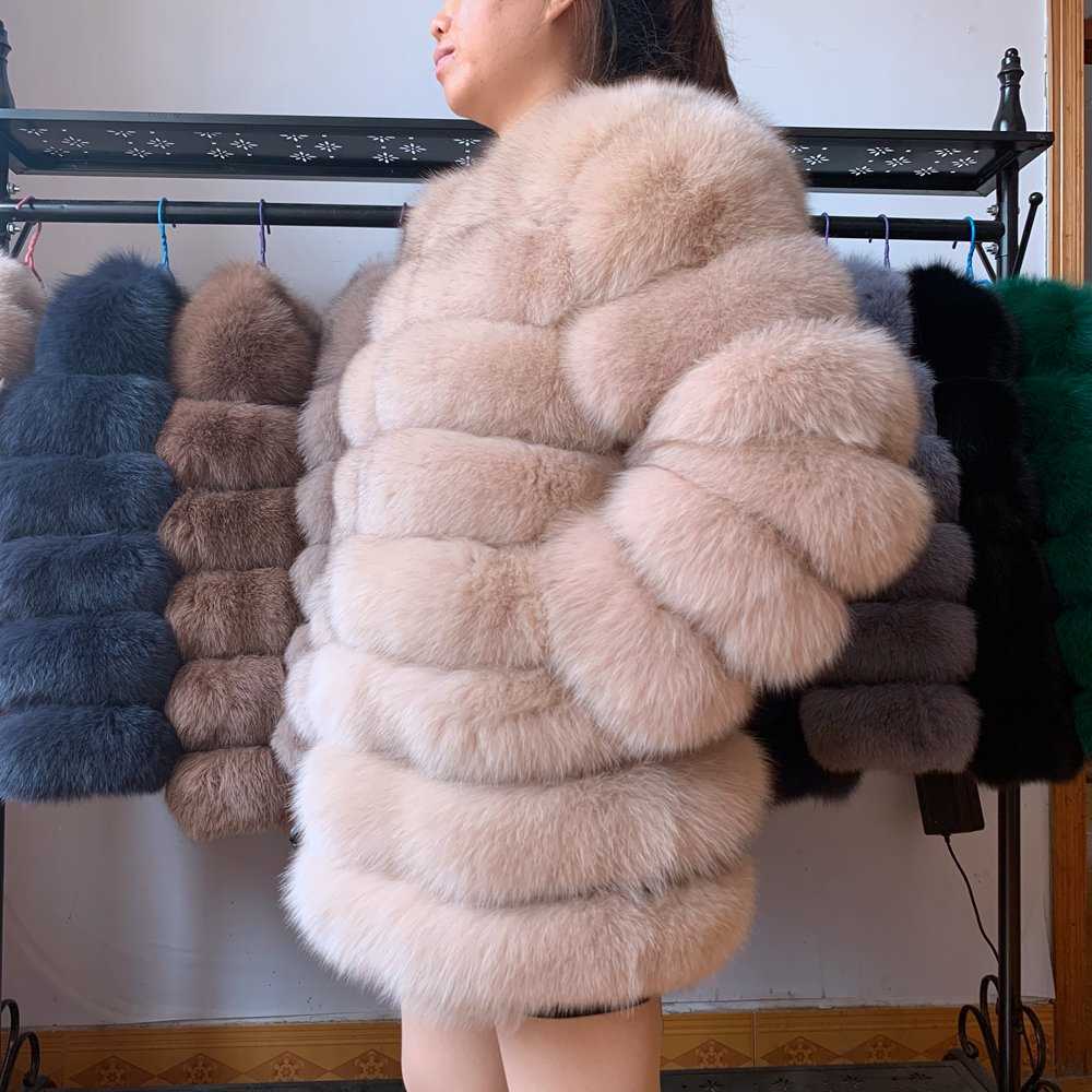 70CM Women Fur Coat Real Natural Winter Genuine With Vest Girl s Vests DHL 210816