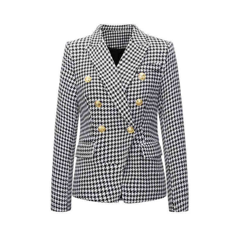 Office Lady Double Breasted Blazer Solid Slim Spring Autumn Women Jacket Suit Notched Long Sleeve Blazers for Female 211122