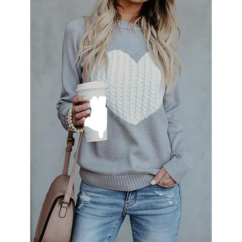 Autumn Winter Women Sweaters Heart Pattern Printed Long Sleeve Tops O-Neck Lovely Pullovers Knitted Loose Women, Gray
Autumn Winter Women Sweaters Heart Pattern Printed Long Sleeve Tops O-Neck Lovely Pullovers Knitted Loose Women, Gray