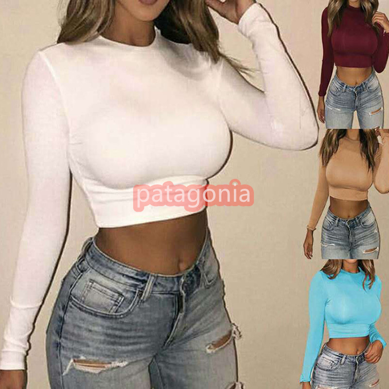 Solid Basic Woman Long Sleeve Womens Sexy Tops Casual Black White Crop Top Shirt Ladies Fashion Korean Tee Size
Solid Basic Woman Long Sleeve Womens Sexy Tops Casual Black White Crop Top Shirt Ladies Fashion Korean Tee Size