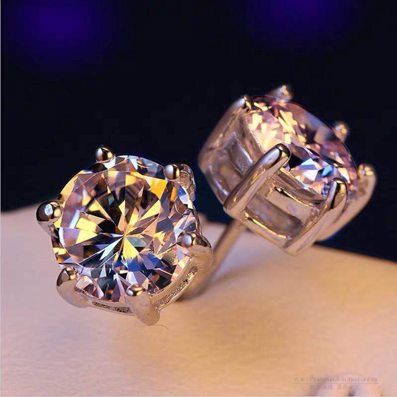 Stud 18k White Gold Earrings Elegant 6 Round Shape 6.5mm Briliant Cut DF Color Moissanite Jewelry, Golden;silver
Stud 18k White Gold Earrings Elegant 6 Round Shape 6.5mm Briliant Cut DF Color Moissanite Jewelry, Golden;silver