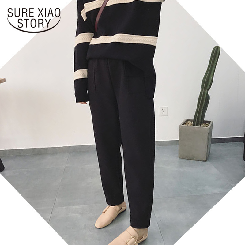 Casual Female Trousers Loose Harem Pants Autumn and Winter Women Korean Style Ankle-length Joker High Waist 6993 50 210506