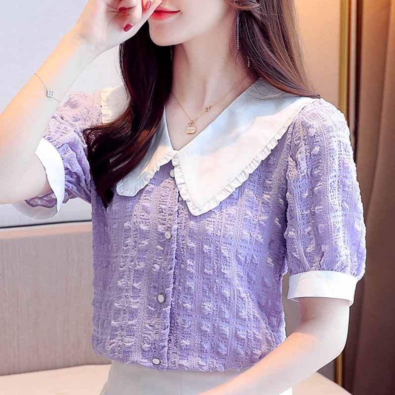 Blouse Women Summer Short Sleeve Blouse Shirt Women Tops Blusas Mujer De Moda V-neck Chiffon Blouse Women Shirts Blusa D232 210602, Apricot
Blouse Women Summer Short Sleeve Blouse Shirt Women Tops Blusas Mujer De Moda V-neck Chiffon Blouse Women Shirts Blusa D232 210602, Apricot