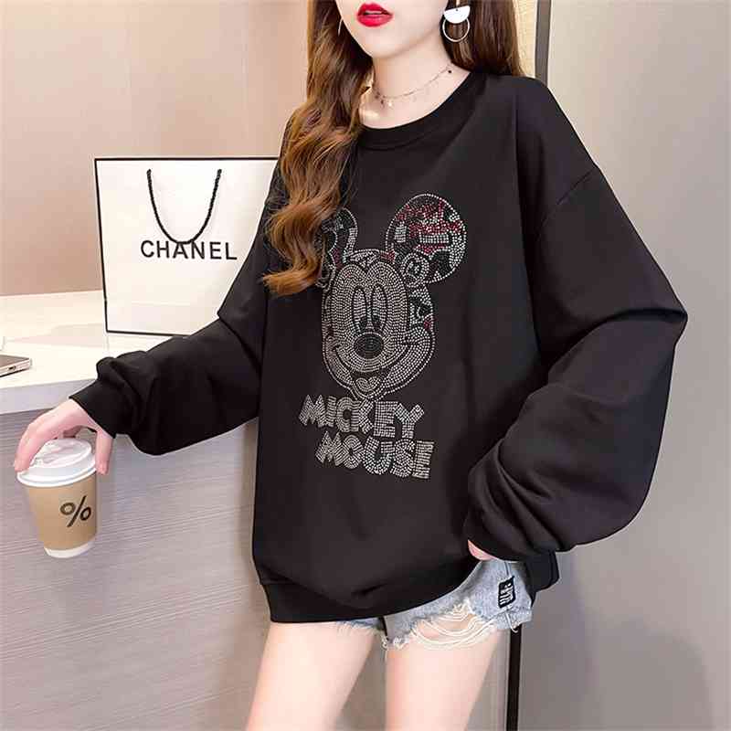 Autumn 2021 new Korean fashion medium and long loose design sense of minority versatile round neck hot drill women's sweater, White
Autumn 2021 new Korean fashion medium and long loose design sense of minority versatile round neck hot drill women's sweater, White