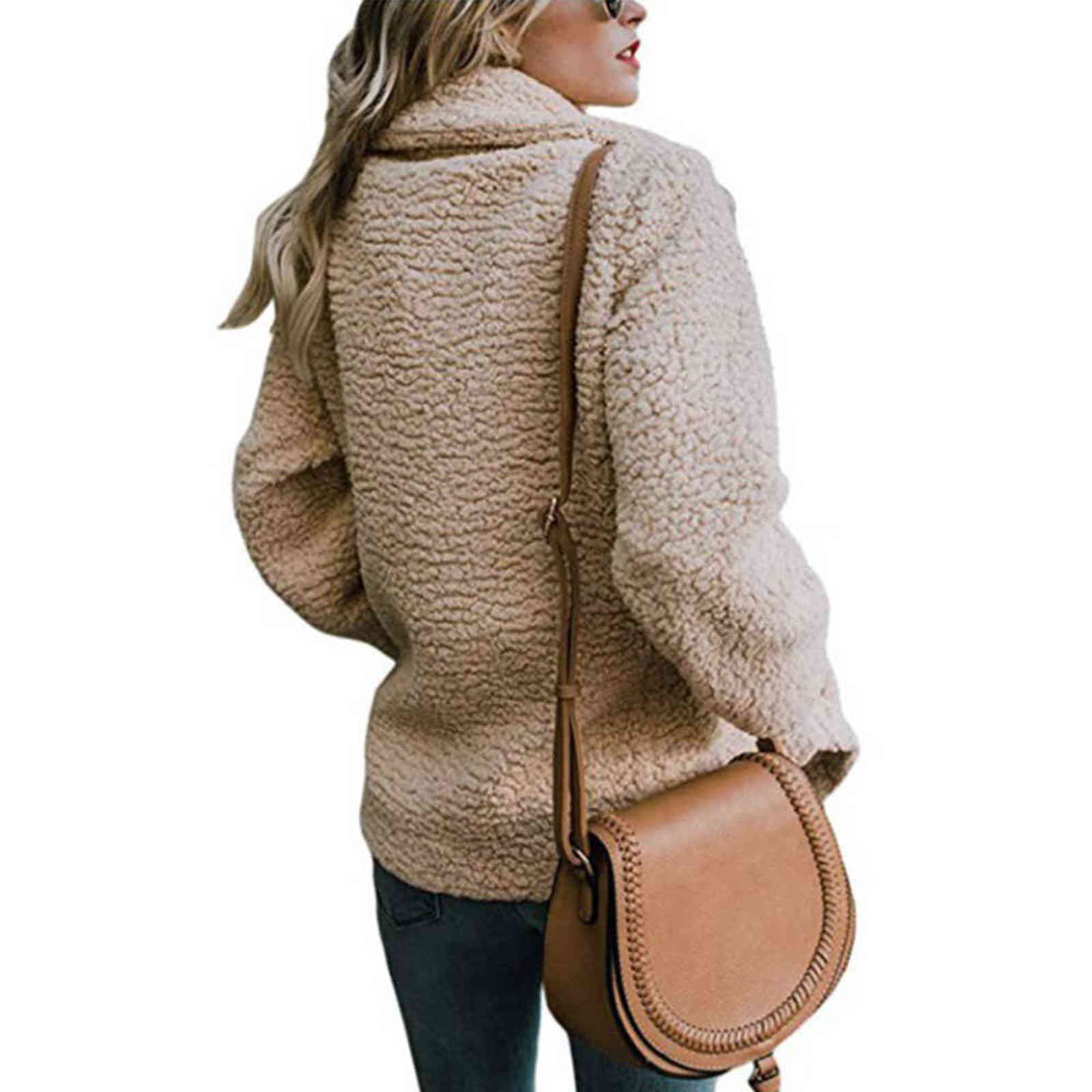 Gentillove Women Winter Teddy Coat Female Warm Faux Fur England Coat Casual Oversized Soft Fluffy Fleece Jackets Overcoat 211123