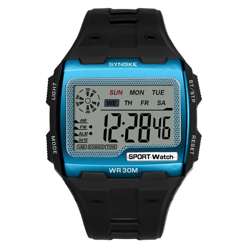 Wristwatches Fashion Square Digital Watch Men's LED Waterproof Shockproof Sports Casual Big Dial Electronic Clock Relojes Hombre, Blue
Wristwatches Fashion Square Digital Watch Men's LED Waterproof Shockproof Sports Casual Big Dial Electronic Clock Relojes Hombre, Blue