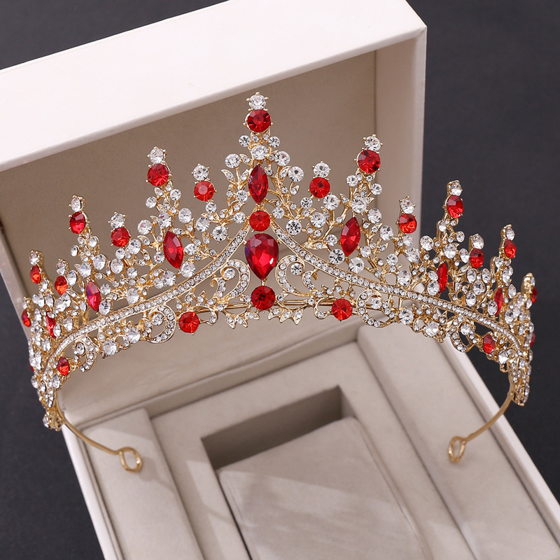 KMVEXO Baroque Vintage y Royal Queen King Crystal Wedding Crown Bridal Tiara Crowns Diadem Bride Party Evening Hair Jewelry 220214