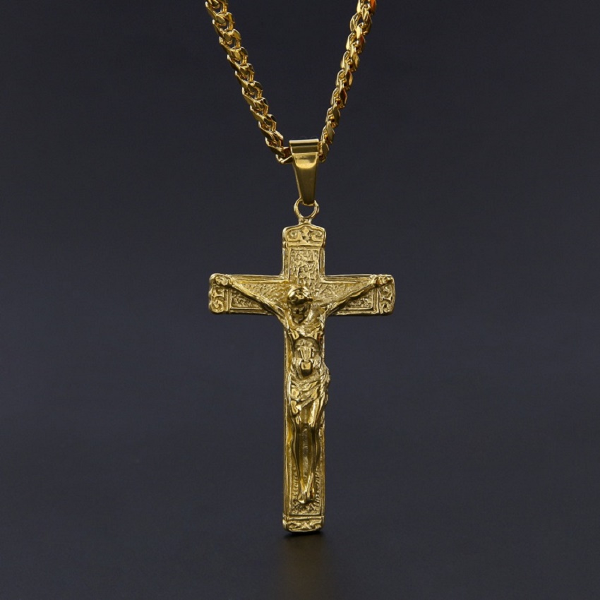 Jesus Cross Necklace Gold Plated Stainless Steel Pendant Fashion Religious Faith Necklaces Mens Hip Hop Jewelry
Jesus Cross Necklace Gold Plated Stainless Steel Pendant Fashion Religious Faith Necklaces Mens Hip Hop Jewelry