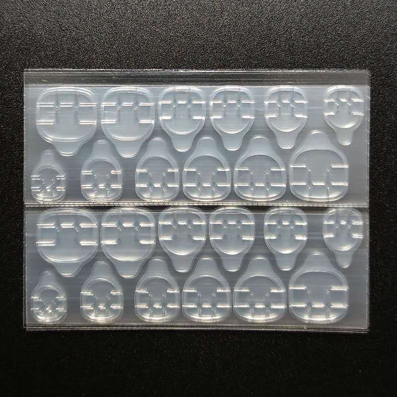10 Sheets DIY Nail Glue Tips Transparent Double Sided Self Adhesive Stickers Jelly Waterproof False Art Extension Tool Drop Ship