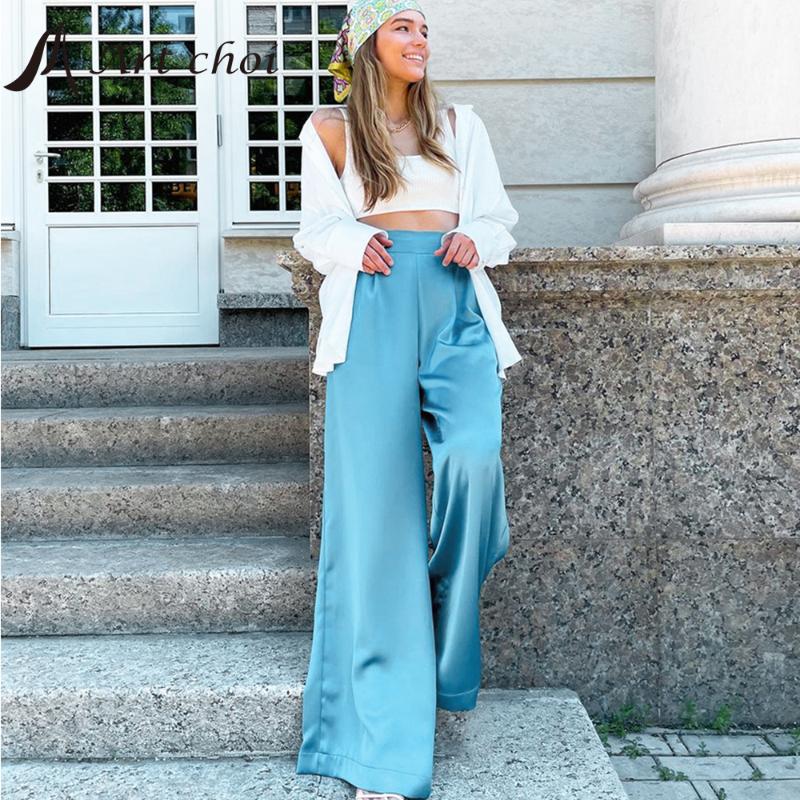 Women's Pants & Capris Spring Autumn Blue High Waist Satin Trousers Women Wide Leg Suit Pant Silky Loose Fashion Vintage Office Solid, Black;white
Women's Pants & Capris Spring Autumn Blue High Waist Satin Trousers Women Wide Leg Suit Pant Silky Loose Fashion Vintage Office Solid, Black;white