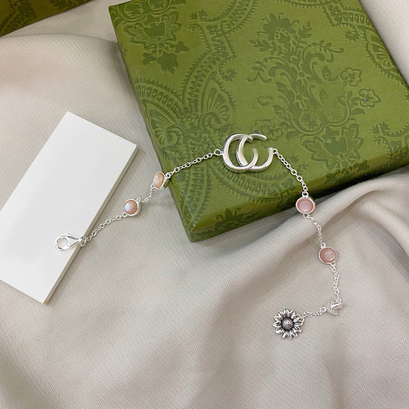 Ag925 Sterling Sier Pink Turquoise Double G Bracelet Men And Women Couples Fashion Luxury Charm Jewelry Exquisite Party Gifts, Silver
Ag925 Sterling Sier Pink Turquoise Double G Bracelet Men And Women Couples Fashion Luxury Charm Jewelry Exquisite Party Gifts, Silver