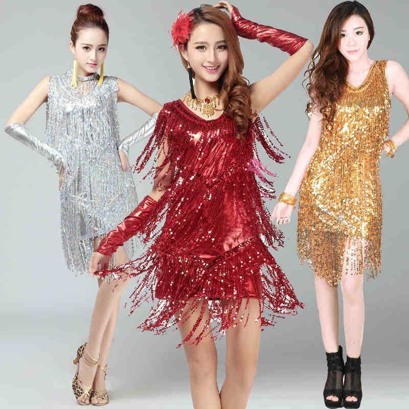 2020 summer new performance tassel Sequin Chacha Latin Dance Dress square dance dress, Black;red
2020 summer new performance tassel Sequin Chacha Latin Dance Dress square dance dress, Black;red