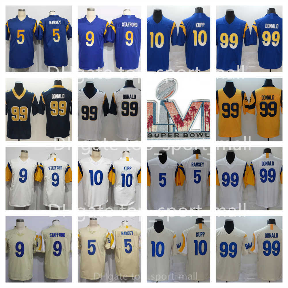 Super Bowls LVI Football 9 Matthew Stafford Jersey 10 Cooper Kupp 99 Aaron Donald Man Stitched Blue White Yellow Navy Team Color Mens LA Champions
Super Bowls LVI Football 9 Matthew Stafford Jersey 10 Cooper Kupp 99 Aaron Donald Man Stitched Blue White Yellow Navy Team Color Mens LA Champions