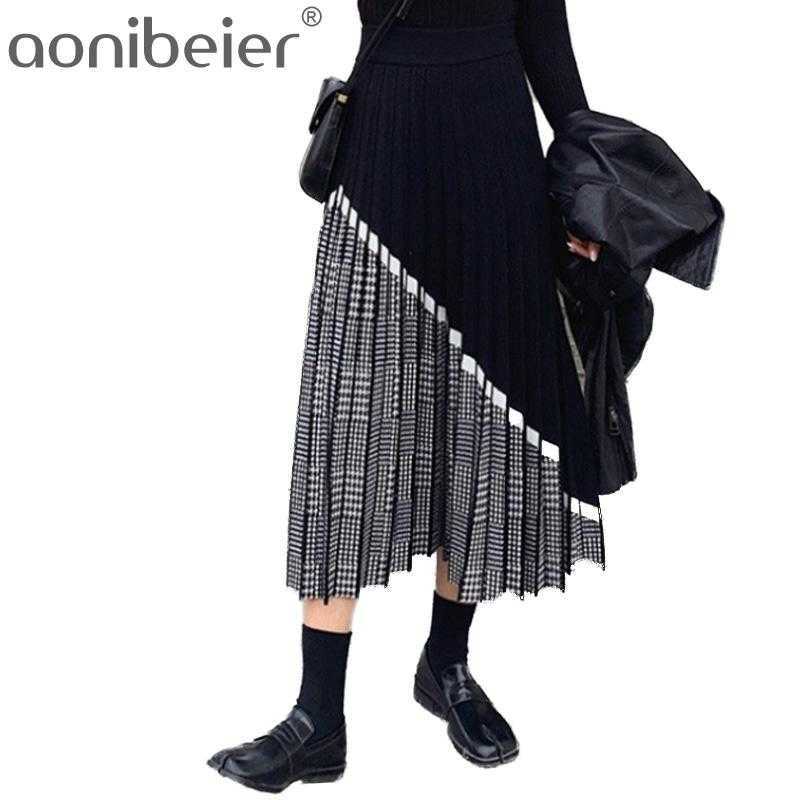 Luxury Houndstooth Long Women Pleated Skirt Autumn Winter Thick Warm A Line Chic Knitted Sweater Femme 210604, Black
Luxury Houndstooth Long Women Pleated Skirt Autumn Winter Thick Warm A Line Chic Knitted Sweater Femme 210604, Black
