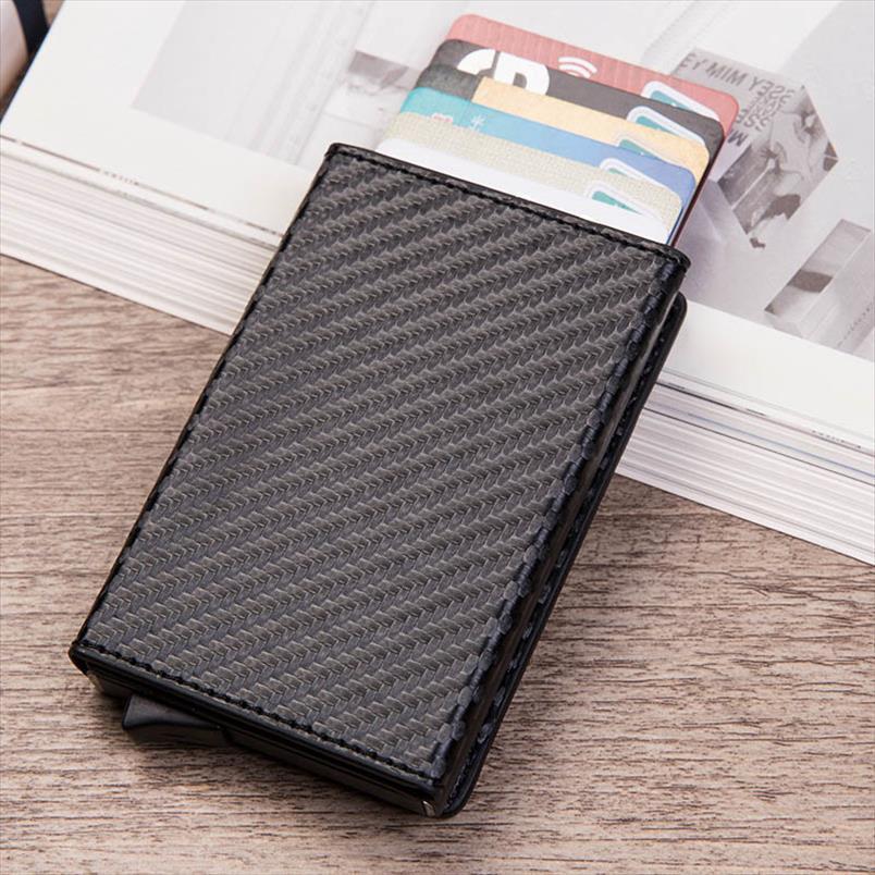 Carton Fiber Card Holder Slim Men Wallets Trifold Rfid Bloc…