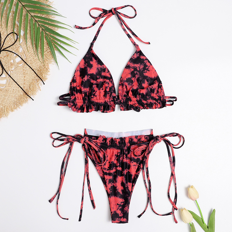 Tie Dye Micro Bikini Women Swimsuit Push Up Set Swimwear Female String Brazilian Bathing Suit Beachwear Biquini 210520