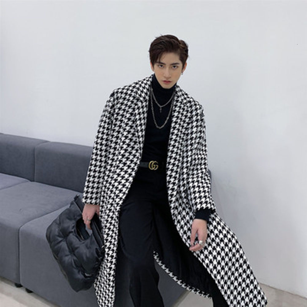 men's wool & blends vintage winter houndstooth korean design long-style trench coat british men's tie-up woolen jacket 7caj, Black
men's wool & blends vintage winter houndstooth korean design long-style trench coat british men's tie-up woolen jacket 7caj, Black