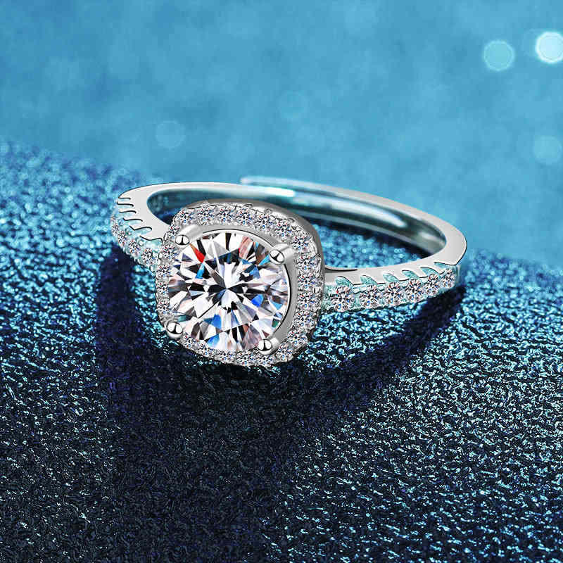 S925 Tiktok Classic Princess Bag Ring, Female Trend Group, Diamond Single Voice, Row, Open Ring.