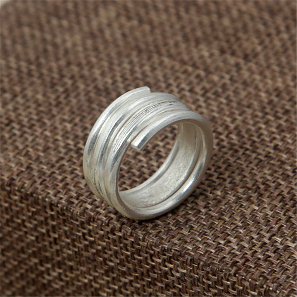 High quality 925 sterling silver wapped wire band rings American Europe antique handmade designer punk gothic Luxury jewelry accessories gifts