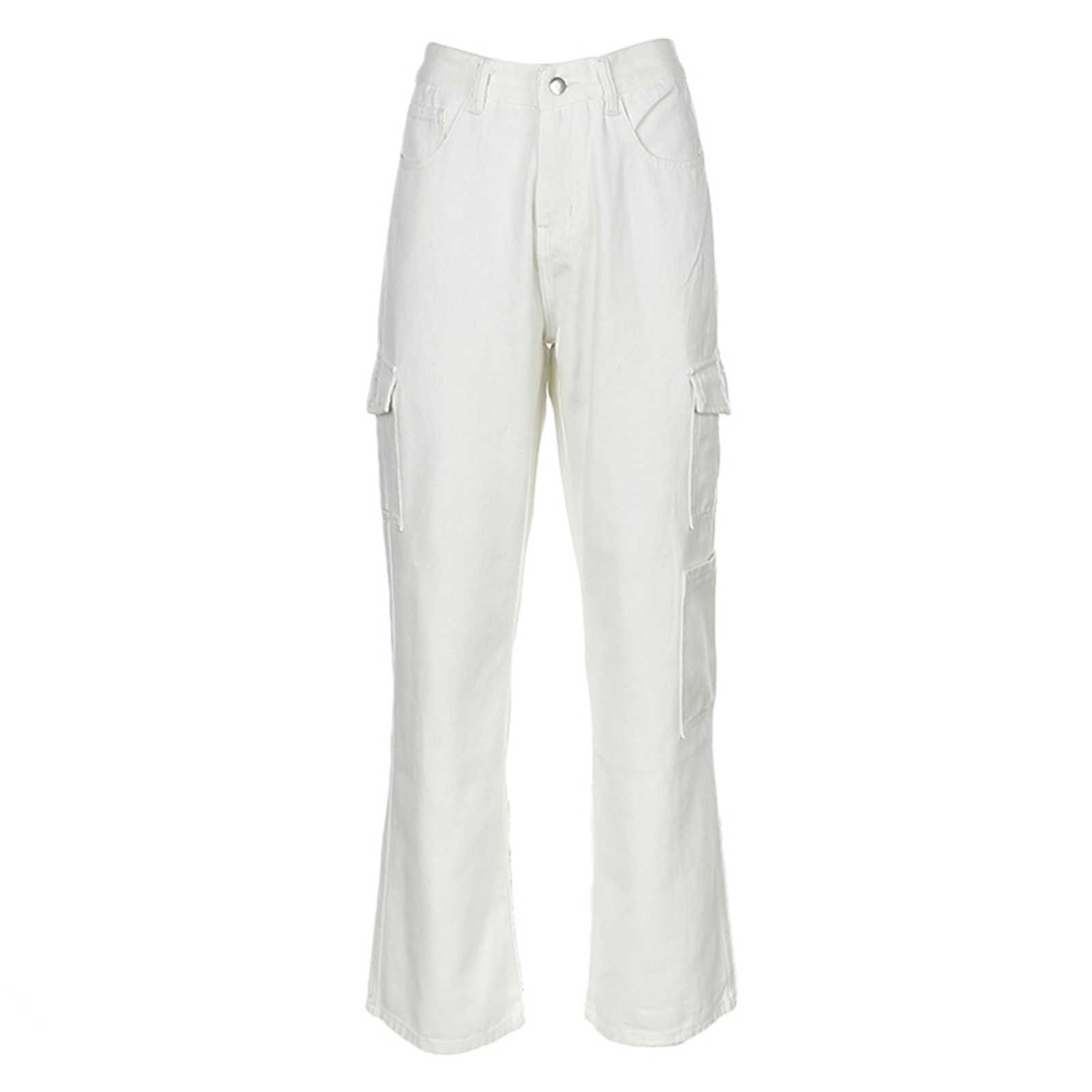 Spring Autumn Women Casual Loose Style Jeans Solid Color High Waist Wide-leg Denim Pants with Big Pockets Trousers Y0320, White
Spring Autumn Women Casual Loose Style Jeans Solid Color High Waist Wide-leg Denim Pants with Big Pockets Trousers Y0320, White