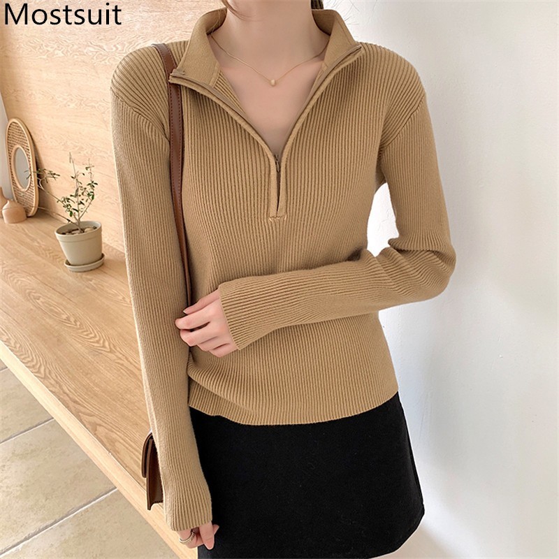 Zip-up Casual Fashion Knitted Pullover Jumper Women Full Sleeve Basic Solid Slim Female Korean Sweater Tops Femme 210518, Black
Zip-up Casual Fashion Knitted Pullover Jumper Women Full Sleeve Basic Solid Slim Female Korean Sweater Tops Femme 210518, Black