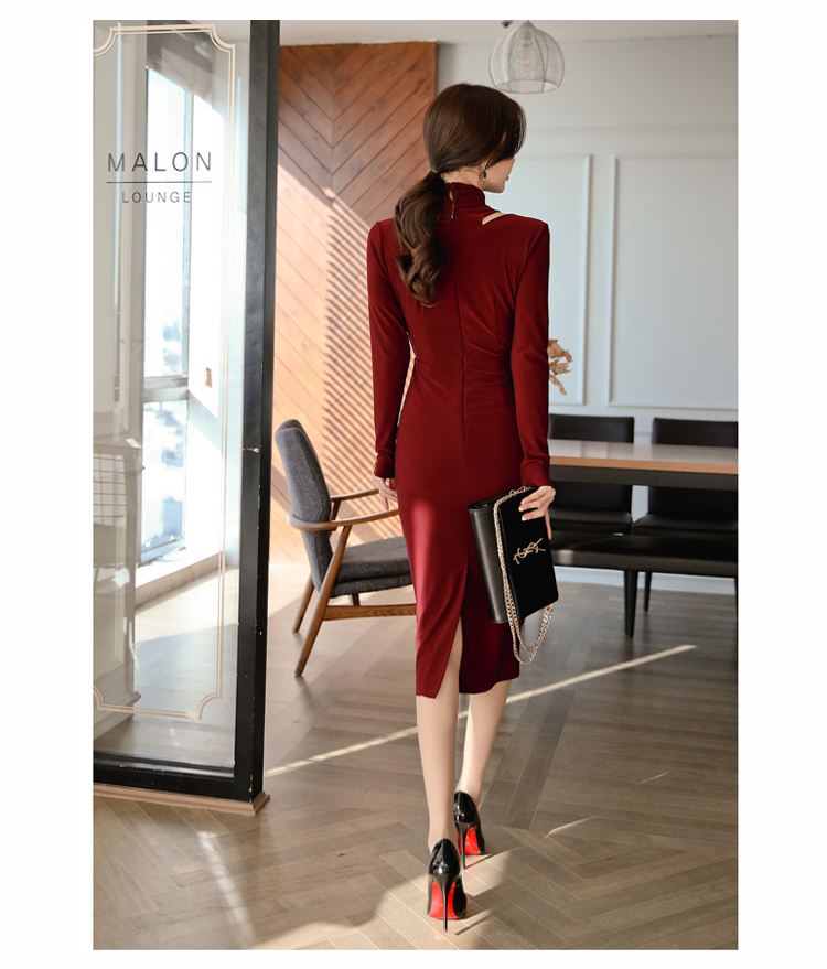 Ruched Draped Waist Bodycon Knitted Dress Women Spring Pencil Dresses OL Bottoming Fitted Vestidos 210519
