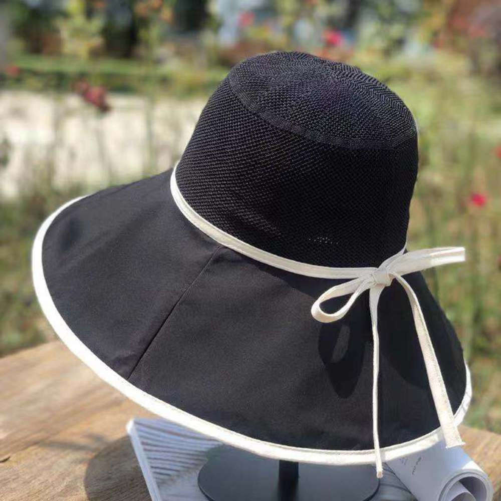 Big Brim sunshade hat women's seaside holiday cover face sunscreen fisherman's light knitted cool, Blue;gray 
Big Brim sunshade hat women's seaside holiday cover face sunscreen fisherman's light knitted cool, Blue;gray