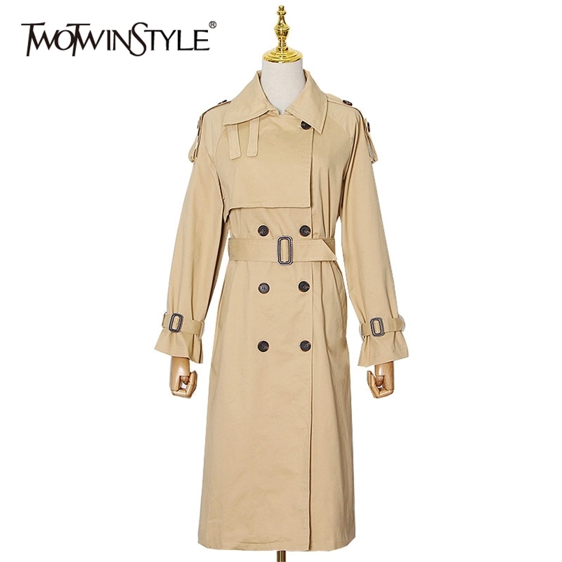 Korean Double Breasted Windbreaker For Women Lapel Long Sleeve Sashes Casual Spring Windbreakers Female Fashion 210524, Khaki
Korean Double Breasted Windbreaker For Women Lapel Long Sleeve Sashes Casual Spring Windbreakers Female Fashion 210524, Khaki