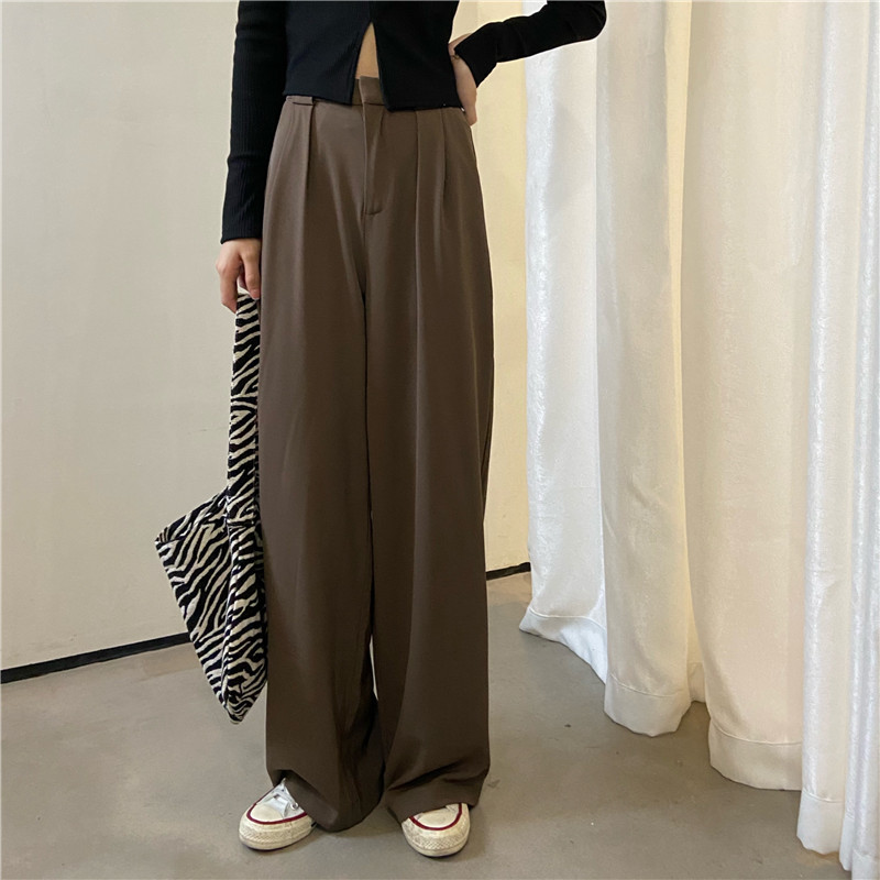 Nomikuma Causal Solid Women Suit Pants Korean High Waist Elegant Long Trousers Autumn Work Wear Straight Pants New 6C640 210427
