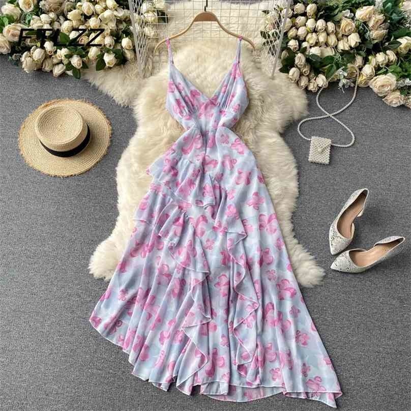 Women Irregular Chiffon Elegant Dresses Summer Sexy Deep V Neck Ruffles Floral Dress Ladies Boho Beach Long Robe Vestidos 210525, Light green
Women Irregular Chiffon Elegant Dresses Summer Sexy Deep V Neck Ruffles Floral Dress Ladies Boho Beach Long Robe Vestidos 210525, Light green