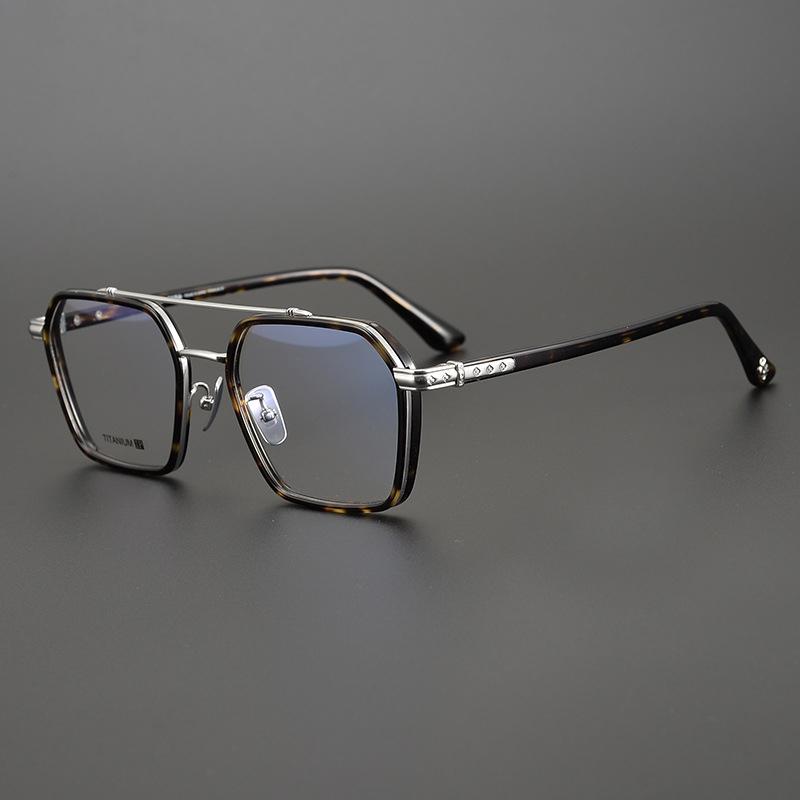 Fashion Sunglasses Frames Oversized Titanium Frame Acetate Eyeglasses Men Women Prescription Optical Glasses Myopia Eyewear