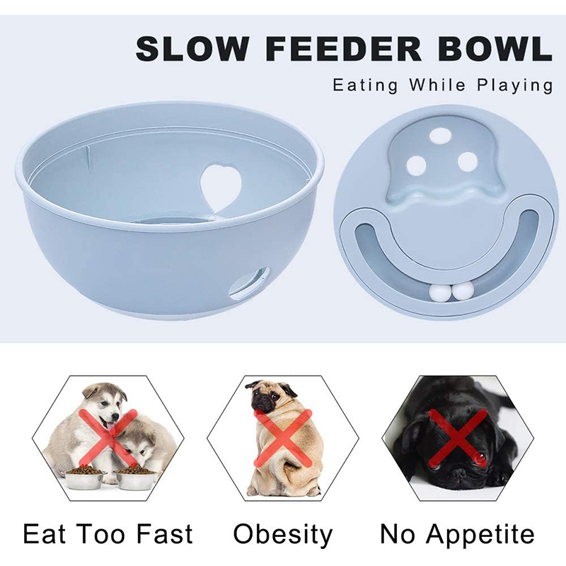 Dog Slow Feeder Bowls Nontoxic Food Dispensing Pet Leaking Food Bowl No Choking IQ Training Tumbler Puppy Interactive Puzzle Toy