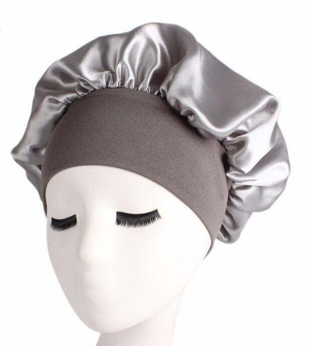 Newly Women's Satin Solid Sleeping Hat Night Sleep Hair Care Bonnet Nightcap For Women Men Unisex Cap bonnet de nuit GC559