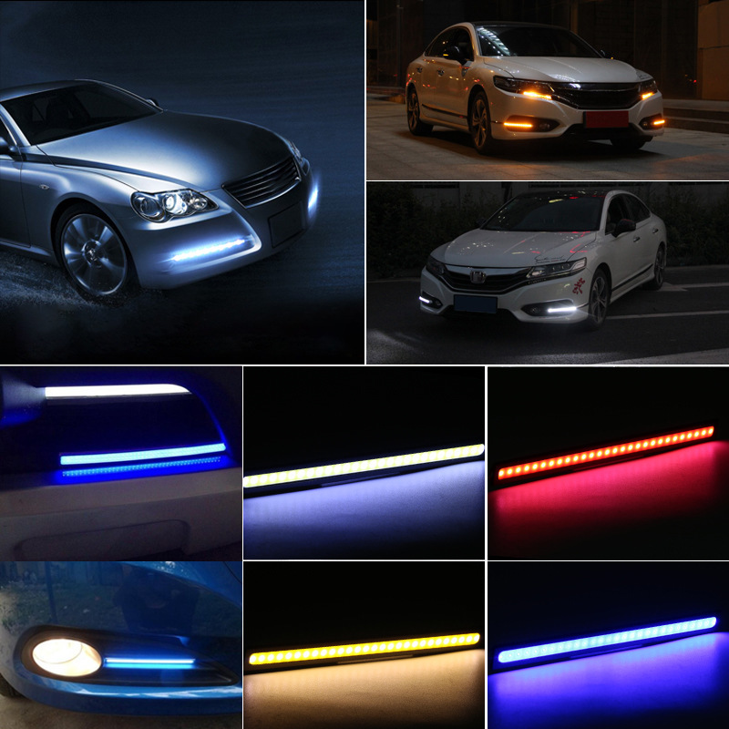 1pc COB LED Car Lamp External Lights Auto Waterproof Car Styling Daytime Driving Fog Lamps Vehicle Running Light Gadgets
