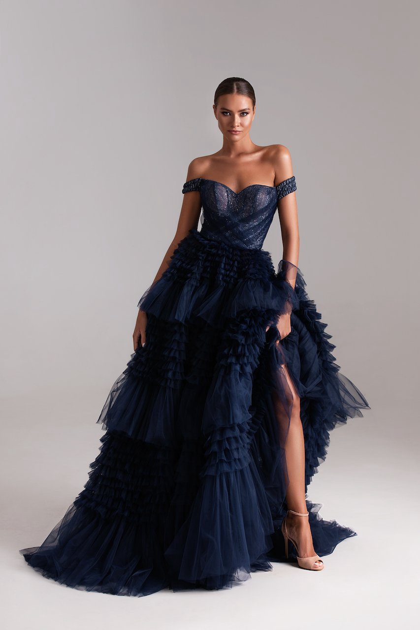 New Layered Puffy Tulle Sequins Dress Sexy Off Shoulder or Length Graduation Gowns Custom Made Party Dresses