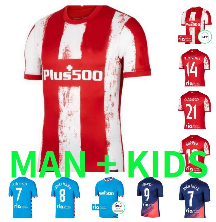 Atletico soccer jerseys SUAREZ Madrid 21 22 JOAO FELIX 2021 2022 M LLORENTE KOKE SAUL CARRASCO CORREA camiseta LEMAR football shirts Mens JOÃO FÉLIX Jersey Kids Kit
Atletico soccer jerseys SUAREZ Madrid 21 22 JOAO FELIX 2021 2022 M LLORENTE KOKE SAUL CARRASCO CORREA camiseta LEMAR football shirts Mens JOÃO FÉLIX Jersey Kids Kit