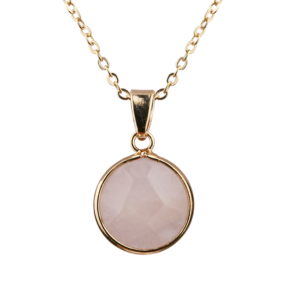 Round Rose Quartz Powder Pink Crystal Copper Package Edge Pendant Necklace Fashion Necklace Women Jewelry
Round Rose Quartz Powder Pink Crystal Copper Package Edge Pendant Necklace Fashion Necklace Women Jewelry