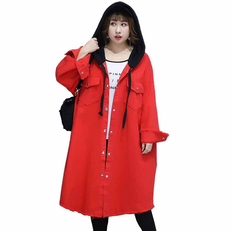 Women's Trench Coats Fashion Large Size Denim Coat Women 2021 Spring Autumn Hooded Jeans Outerwear Casual Tops Female Loose Long G321, Red
Women's Trench Coats Fashion Large Size Denim Coat Women 2021 Spring Autumn Hooded Jeans Outerwear Casual Tops Female Loose Long G321, Red