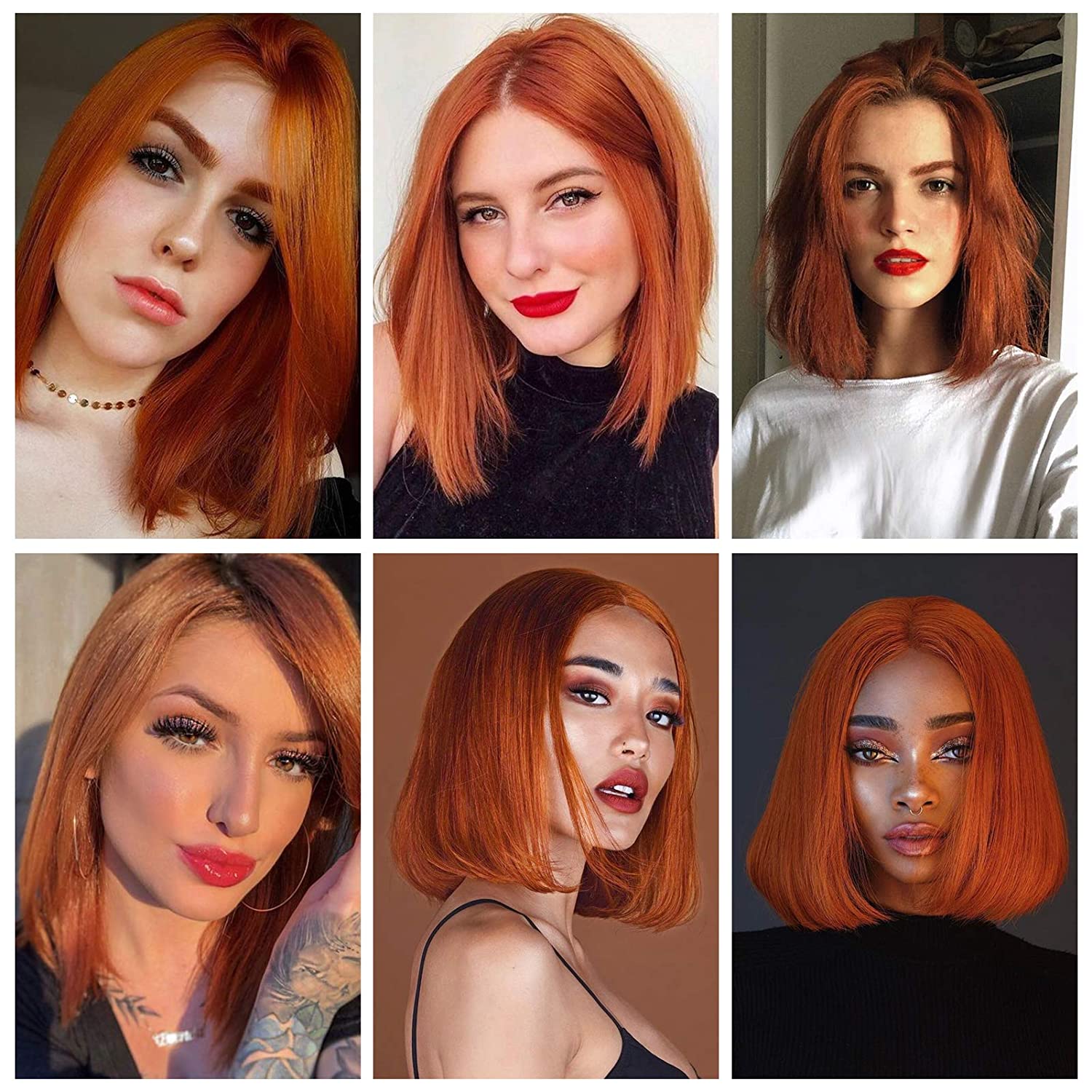 Woemns Short Hair Synthetic Straight Bob Cut Wig Middle Part Shoulder Length Fashion Wigs for Women Cosplay