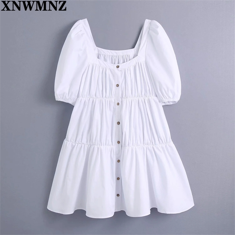 Women Fashion Button-up Poplin White Mini Dress Vintage Square Collar Short Sleeve Female Dresses Vestidos Mujer 210520
Women Fashion Button-up Poplin White Mini Dress Vintage Square Collar Short Sleeve Female Dresses Vestidos Mujer 210520