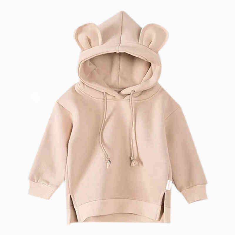 Pink/Grey/Yellow/Green/Bury Hoodie for Kids Autumn Winter Warm Sweater Fashion Boys and Girls Pullover Costume 220118