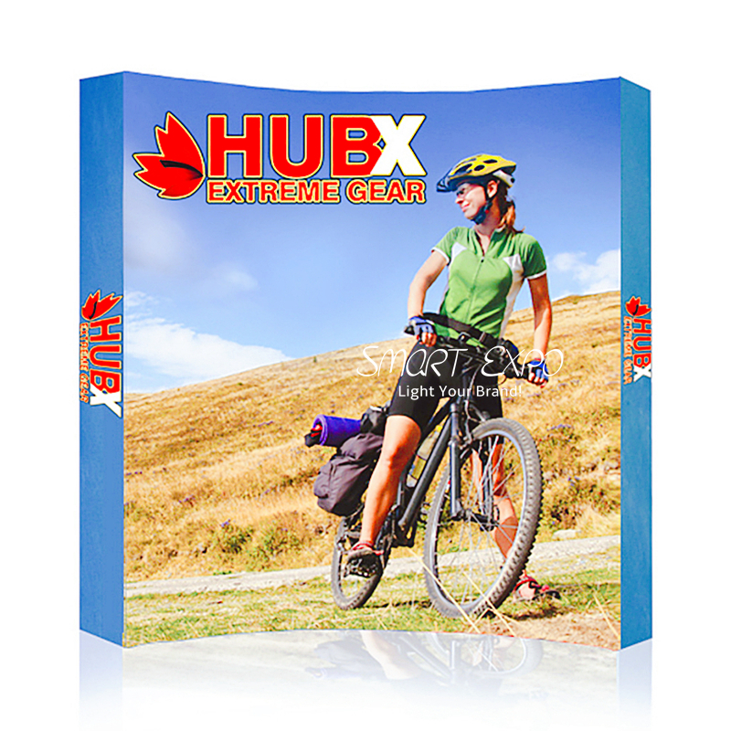 8ft W209xH225cm Curved Pop Up Backdrop Retail Supplies with Custom Logo Printing Graphic