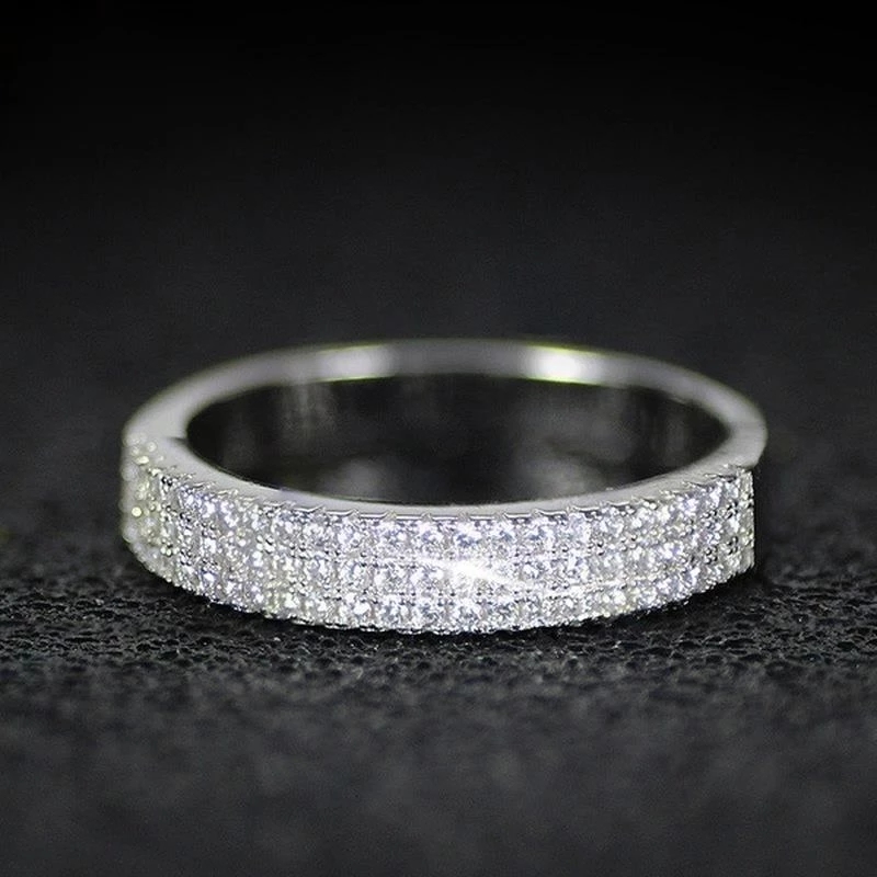 Three Row Wide Noodle ring Classic luxury high-end full diamond white zircon platinum color pair jewelry girl Promise, Silver
Three Row Wide Noodle ring Classic luxury high-end full diamond white zircon platinum color pair jewelry girl Promise, Silver