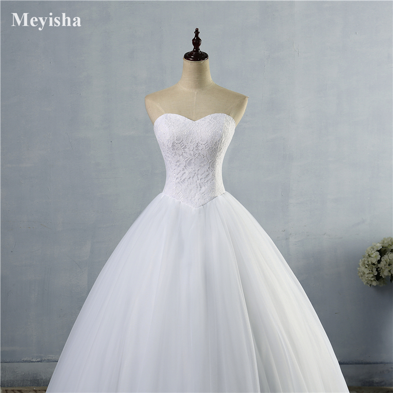 ZJ9014 Beautiful Ivory White Lace edge Wedding Dress For Women Girls 2021 Bridal Ball Gown Size 2-28W