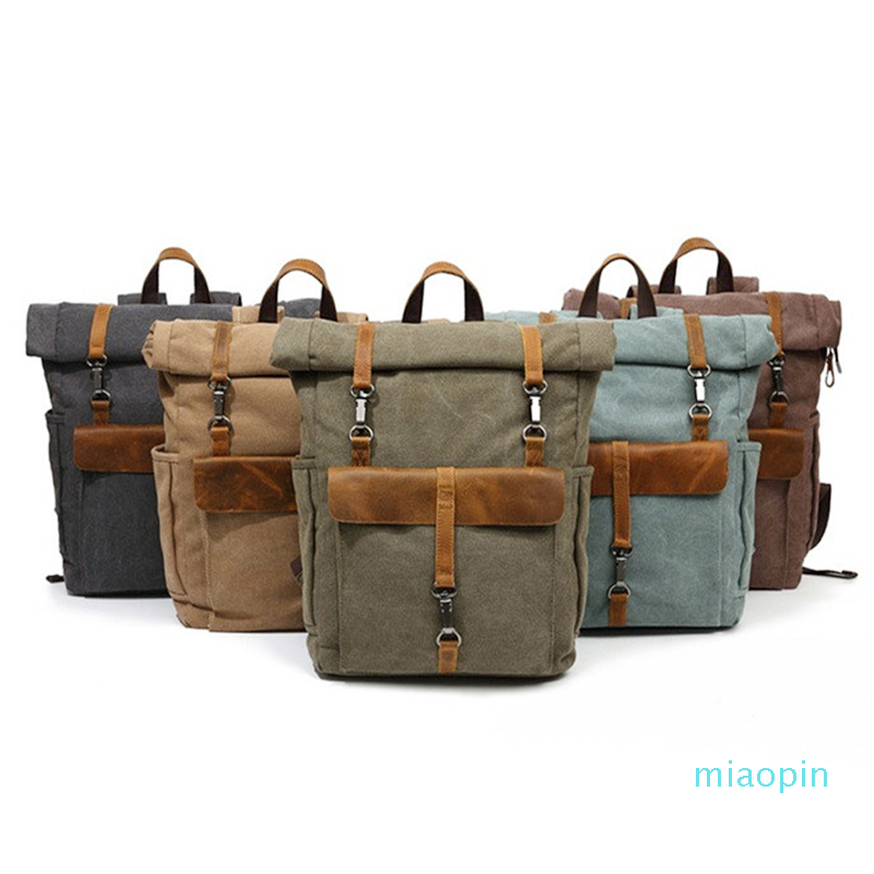 Men Vintage Rucksacks Canvas Leather Backpacks for Men School Bag Unisex Daypack Travel Bags Large Capacity 14" Laptop Bag, Gold
Men Vintage Rucksacks Canvas Leather Backpacks for Men School Bag Unisex Daypack Travel Bags Large Capacity 14" Laptop Bag, Gold